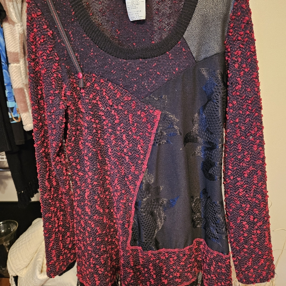 Stylish Red and Black Women's Top